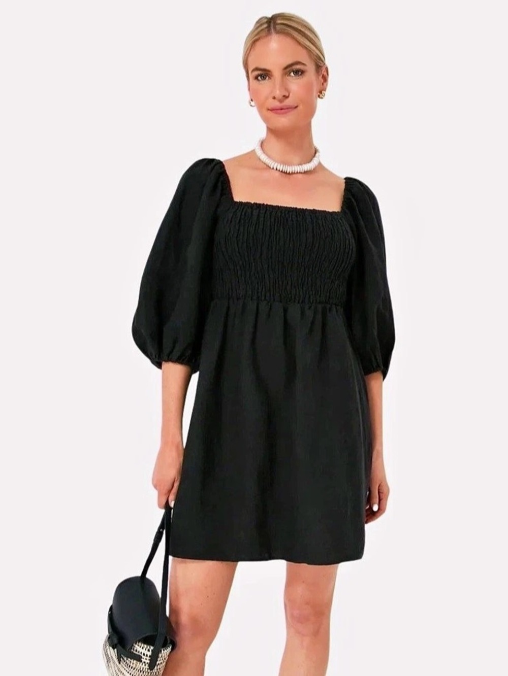 Tuckernuck Smocked Mini Dress in Black Size Small Like New